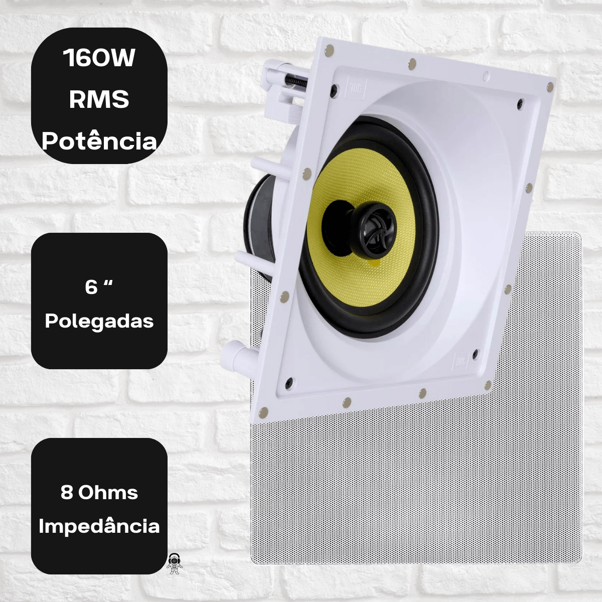 Caixa Embutir JBL Ci6SA Plus Angulada 160W Branca - Imagem 2