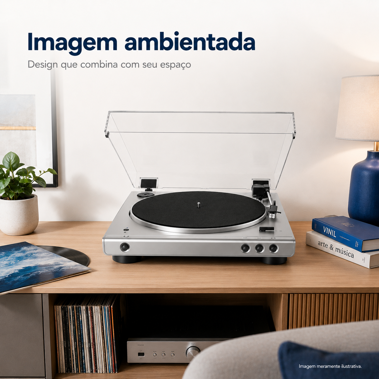 Toca-Discos Audio-Technica AT-LP60XBT Prata - Imagem 6