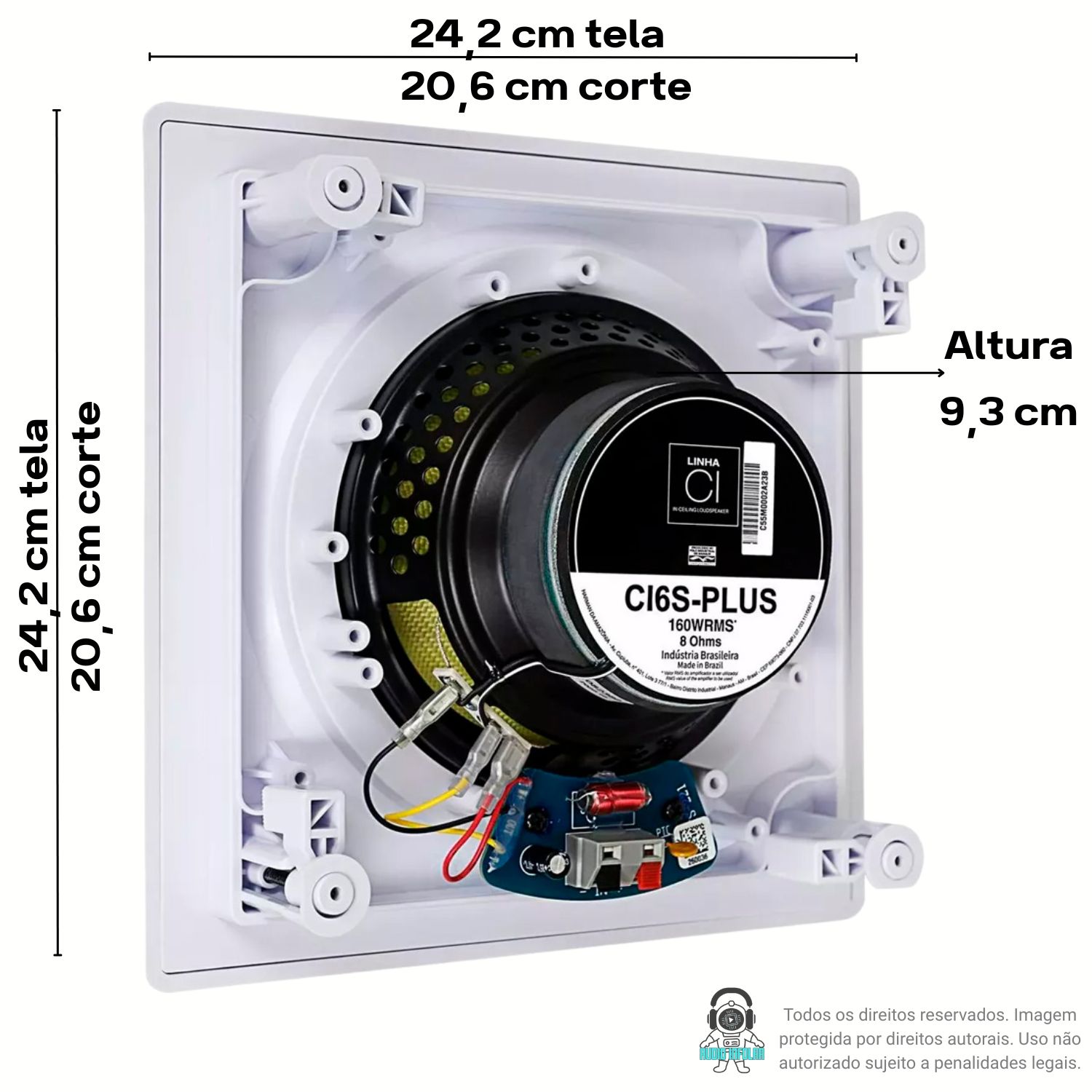 Caixa Embutir JBL CI6S Plus Reta 160W Branca - Imagem 3