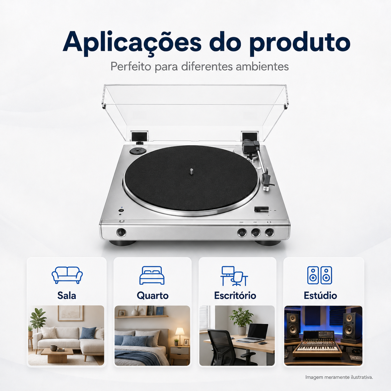 Toca-Discos Audio-Technica AT-LP60XBT Prata - Imagem 4