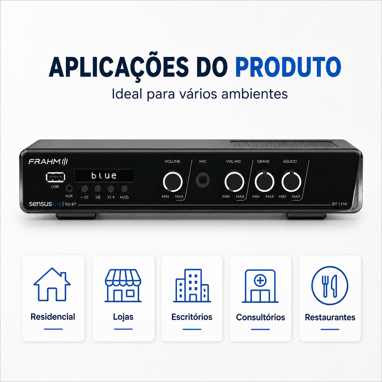 Amplificador Frahm Sensus Lite 150 BT - Imagem 4