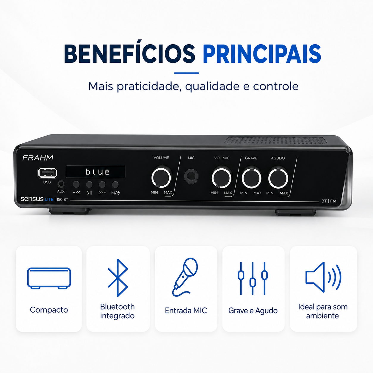 Amplificador Frahm Sensus Lite 150 BT - Imagem 6