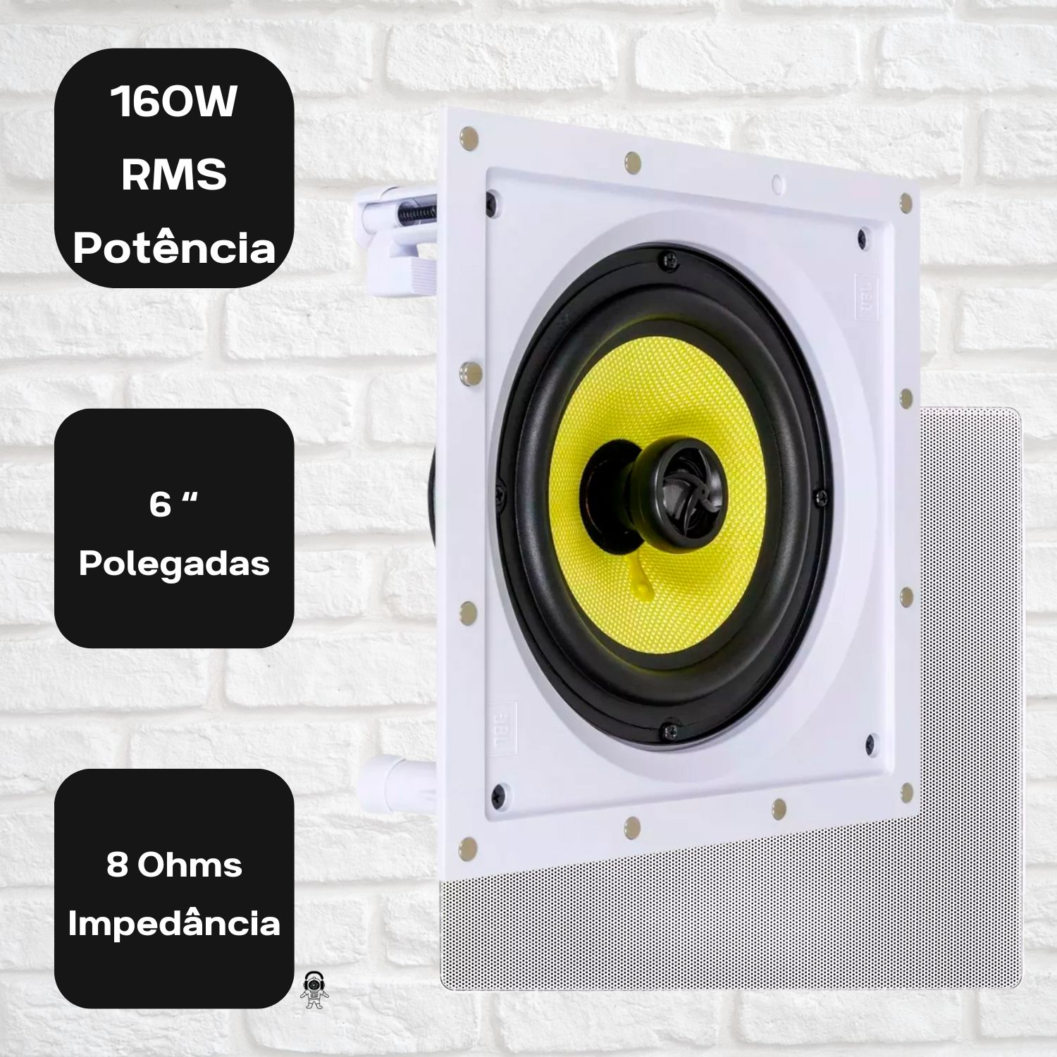 Caixa Embutir JBL CI6S Plus Reta 160W Branca - Imagem 2
