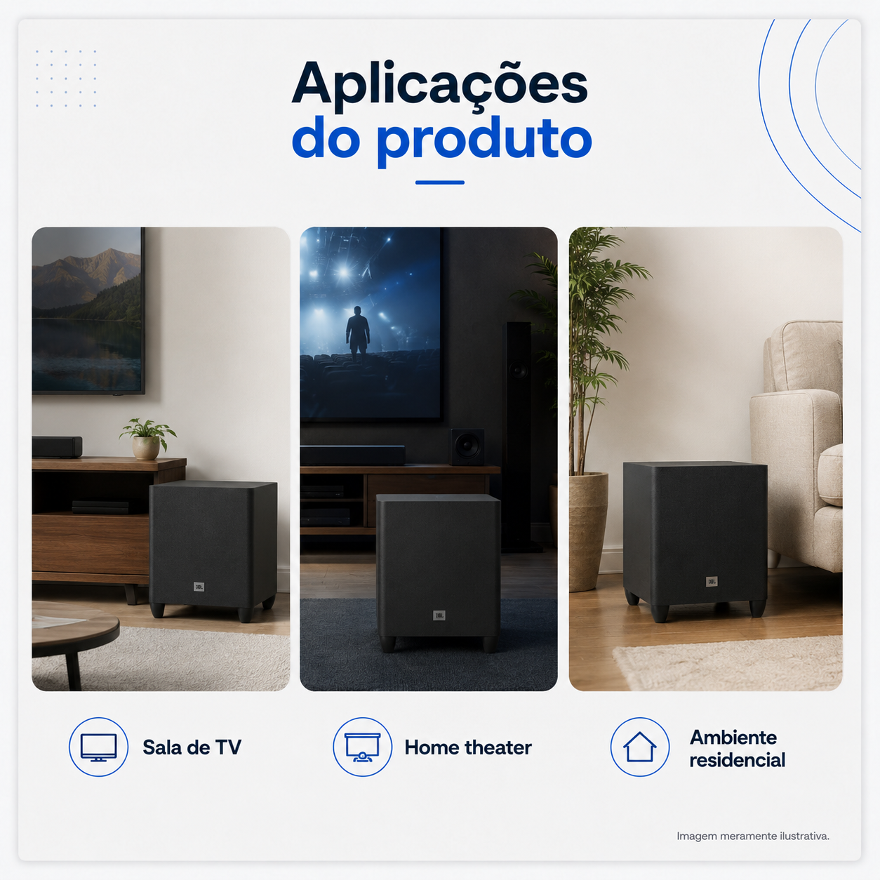Subwoofer Ativo JBL Ci8P 8 Polegadas 100W Preto - Imagem 5