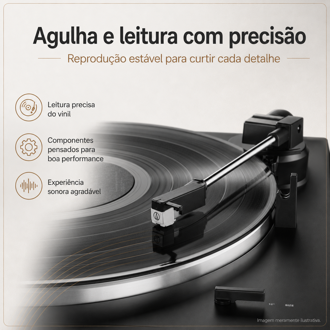 Toca-Discos Audio-Technica AT-LP60XBT Bluetooth Preto - Imagem 5