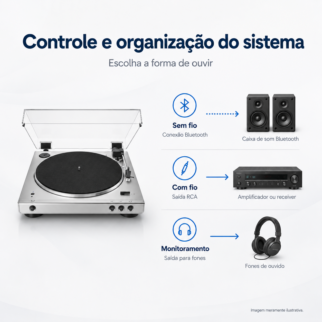 Toca-Discos Audio-Technica AT-LP60XBT Prata - Imagem 2