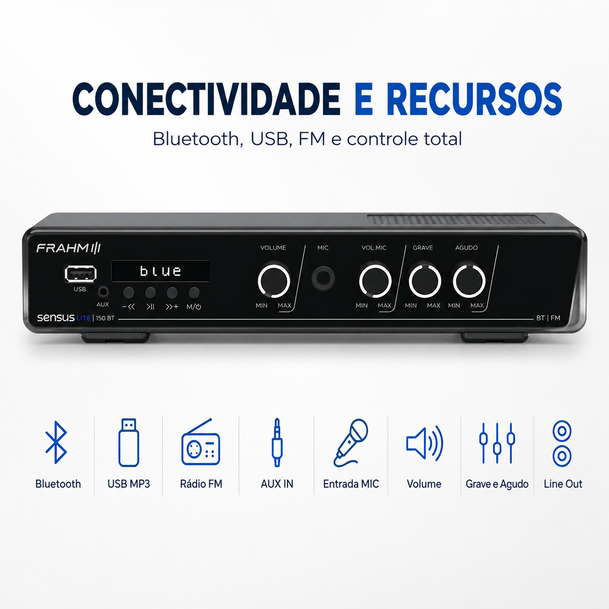 Amplificador Frahm Sensus Lite 150 BT - Imagem 3