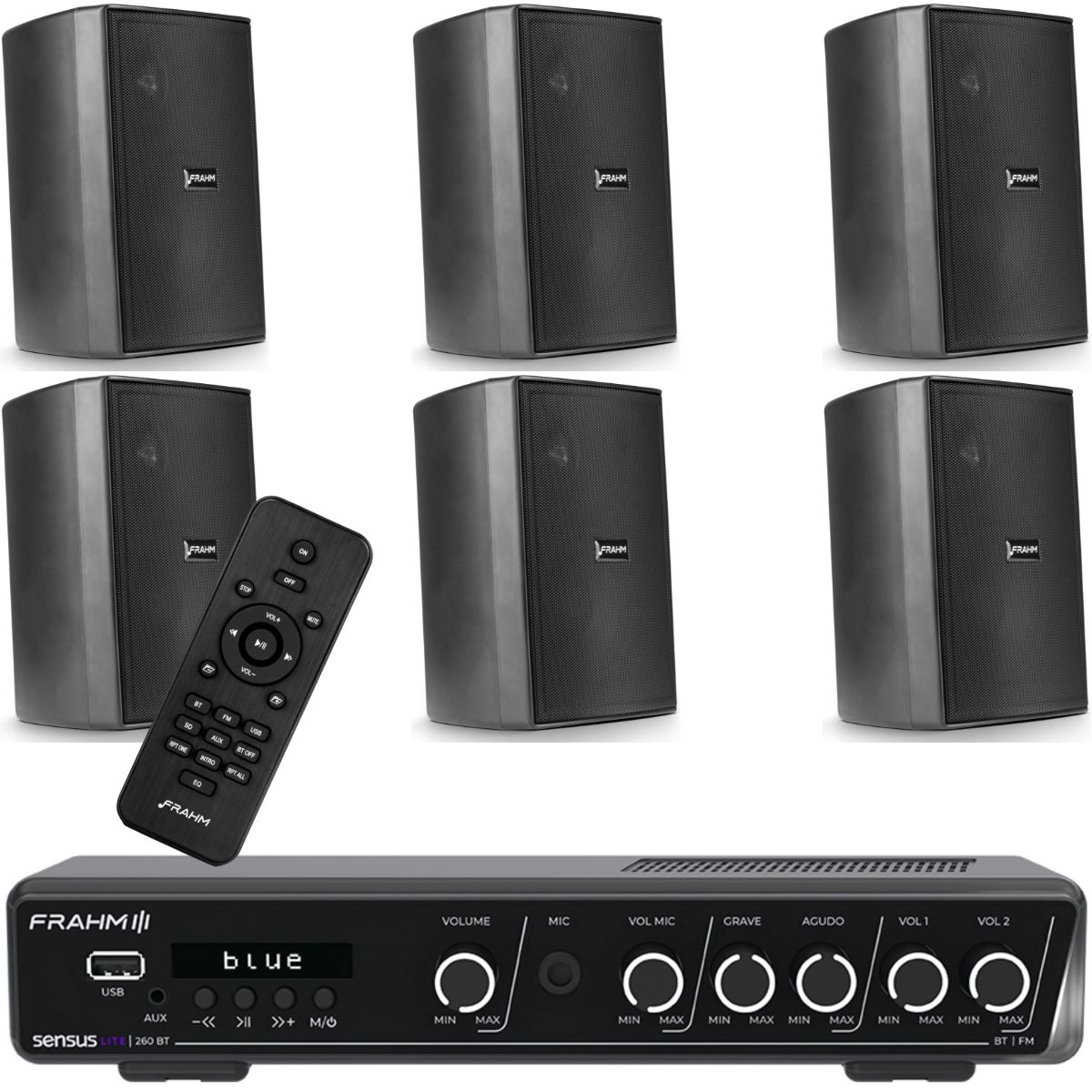Kit Som Ambiente AUDIOINFO Essencial 260 PS200 6 Pontos