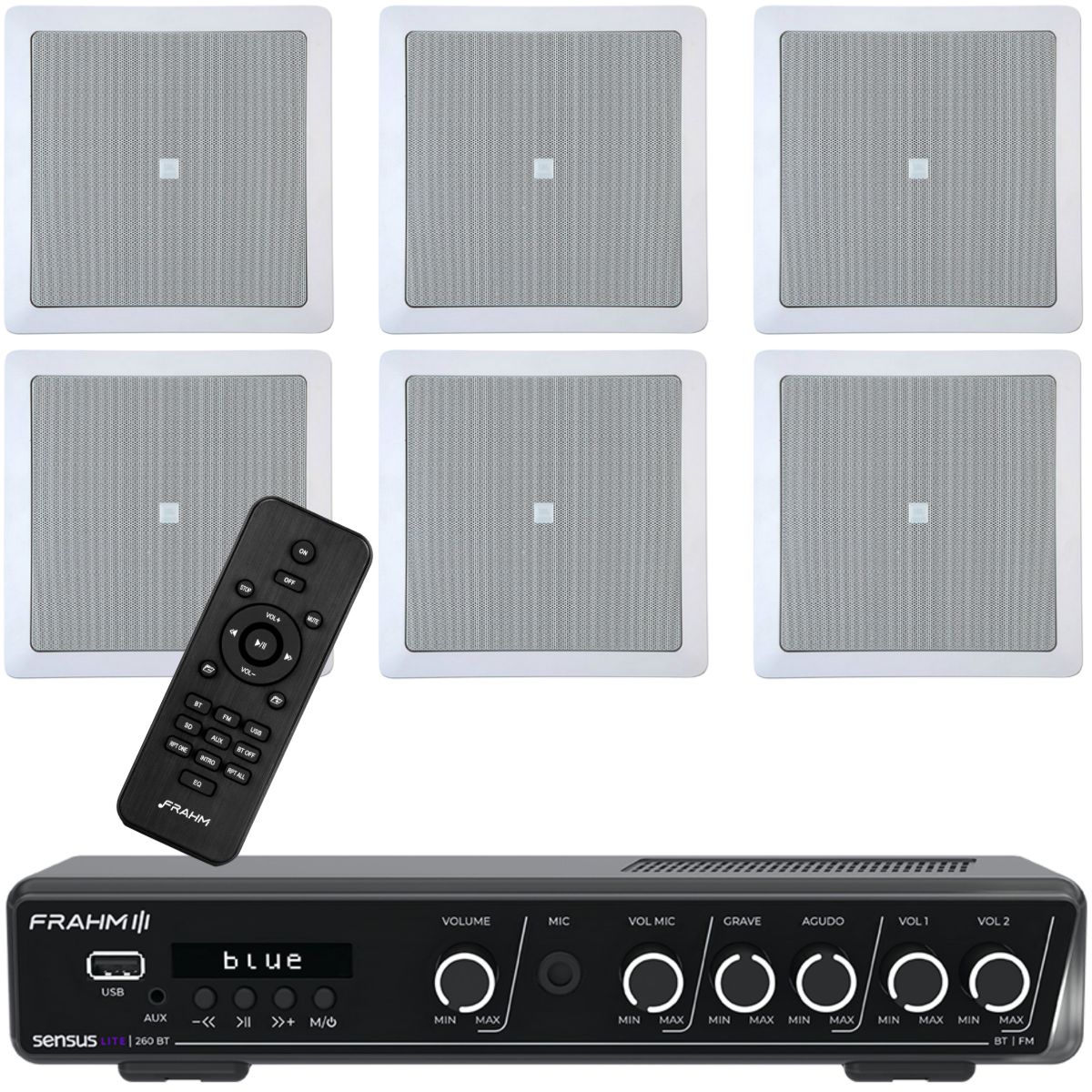 Kit Som Ambiente AUDIOINFO Essencial 260 com 6 JBL Teto