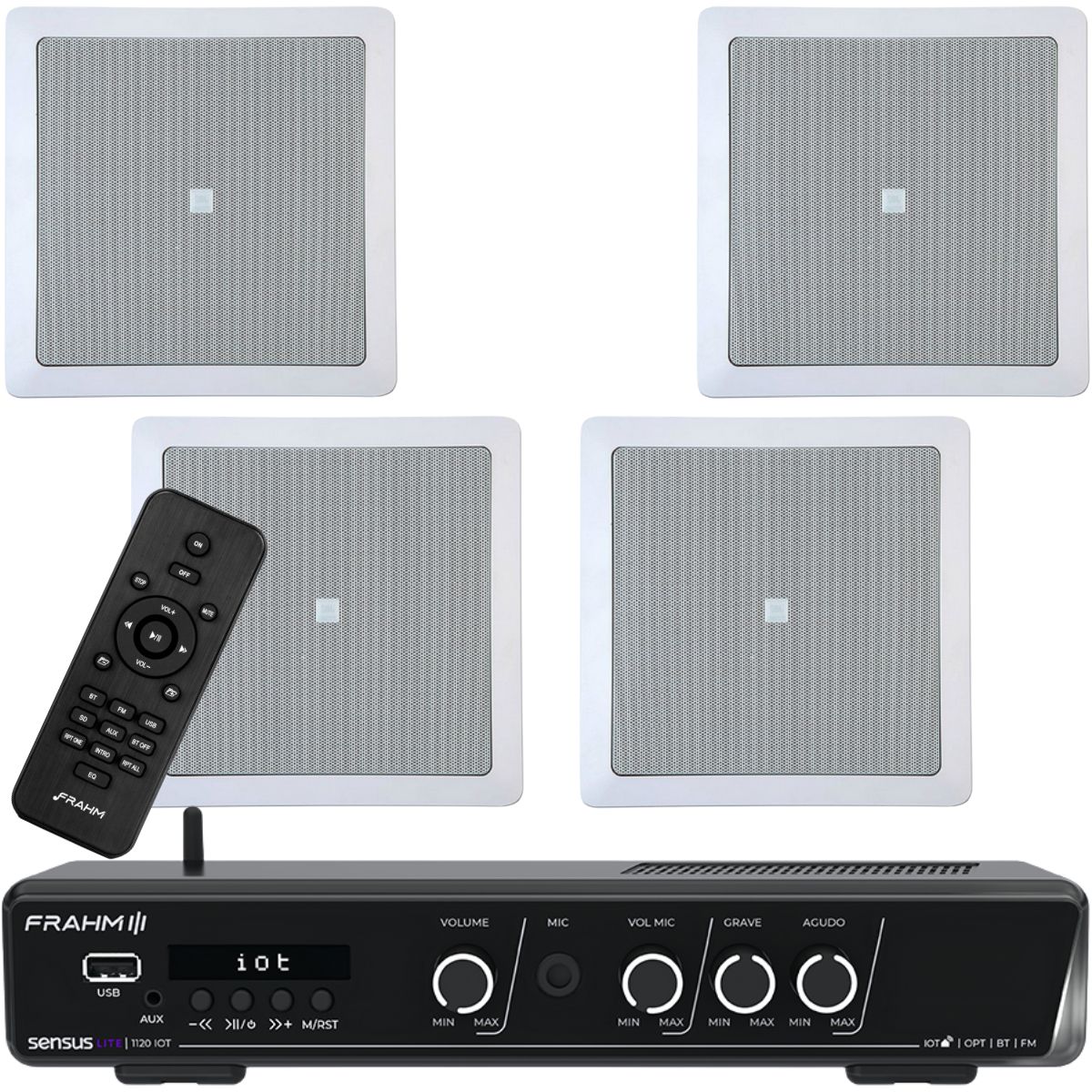 Kit Som Ambiente AUDIOINFO Essencial IoT 120W 4 Pontos
